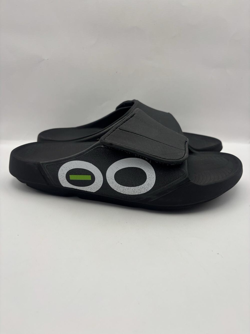 OOFOS Ooahh Sport Flex Black Recovery Sandals Men Size 8 Women Size 10